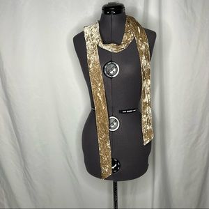 Ecote gold velvet skinny scarf